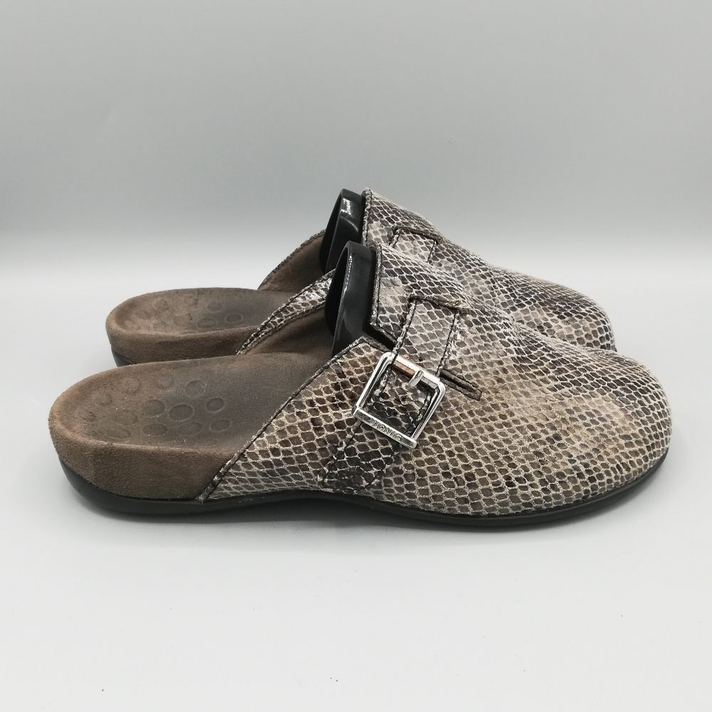 Vionic Mallory Snakeskin Mules Clogs - Women's Size 6 Wide